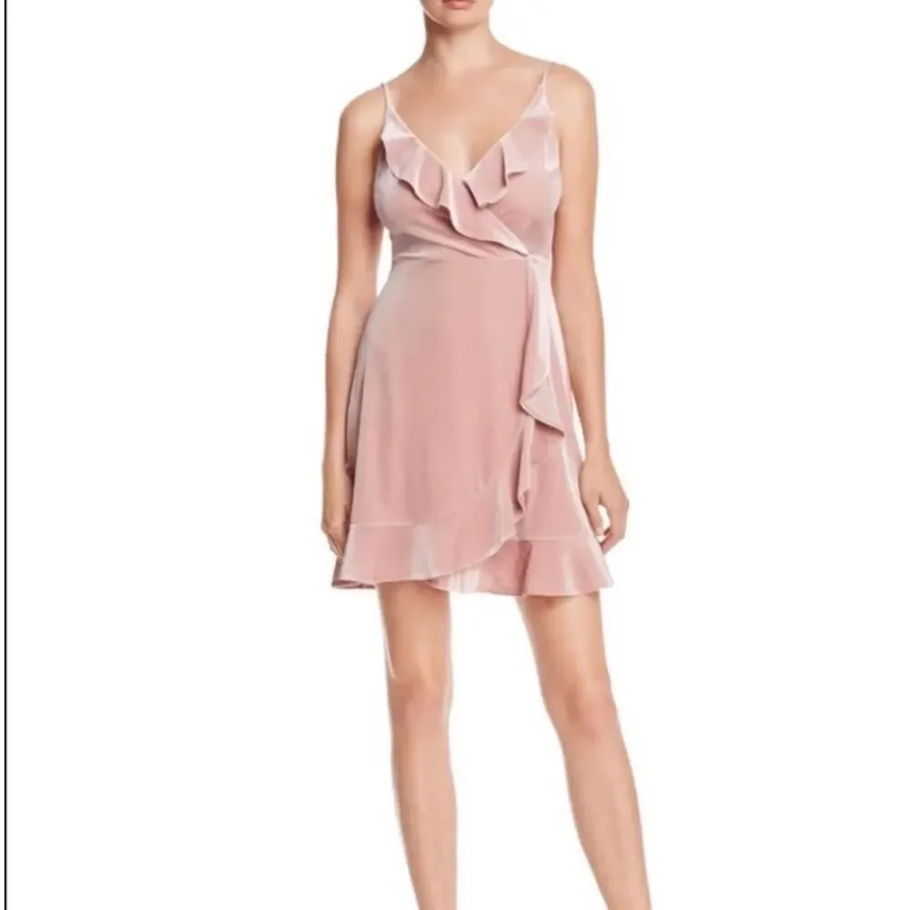 Aqua Dress Women M Pink Velvet Ruffled Sleeveless Made in U.S.A, Barbie Core - Picture 1 of 9